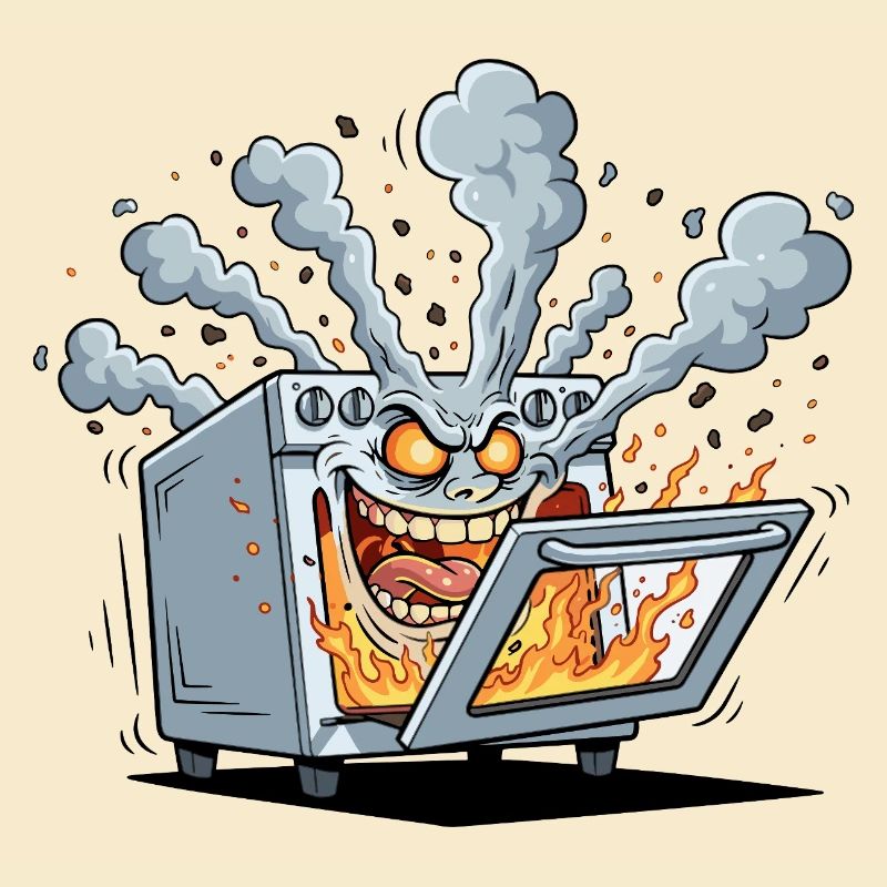 Fiery Kitchen Oven Monster