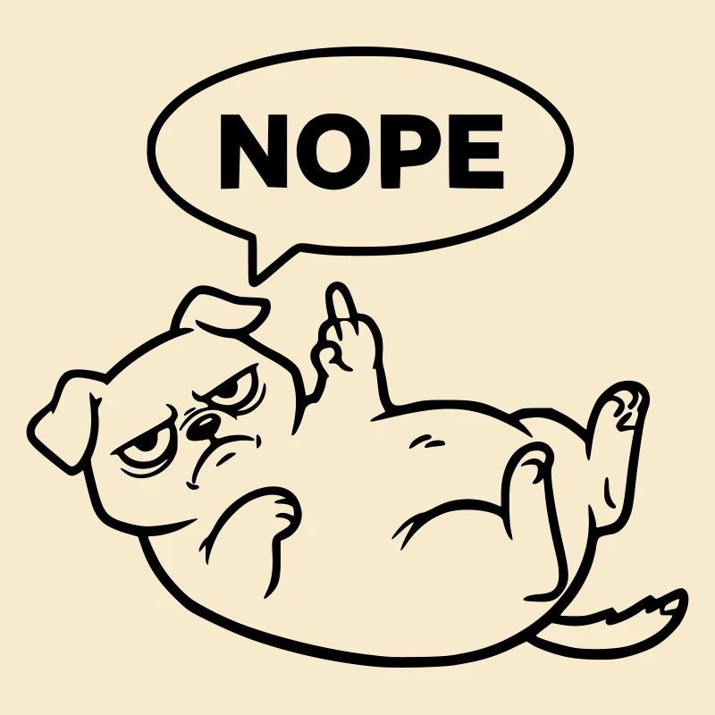 Mops Hund Mittelfinger Nein