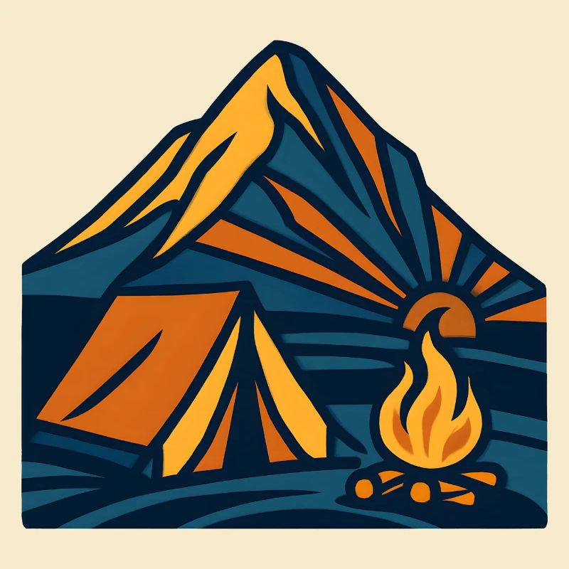 Bergzelt Lagerfeuer Abend