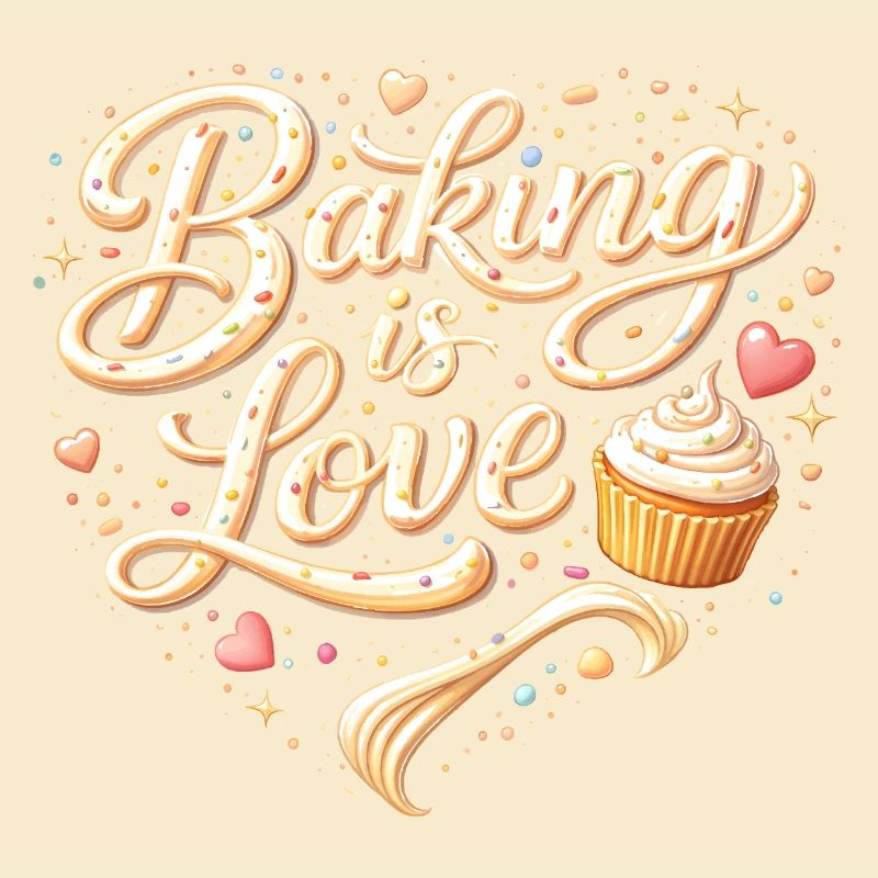 Baking is Love Baking Saying Design