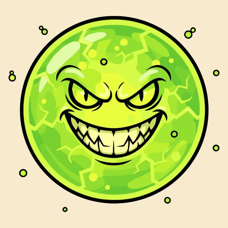 Grimmischer Mond mit Grinsen