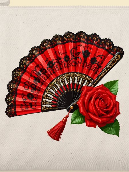 Spanischer Fächer mit Rose