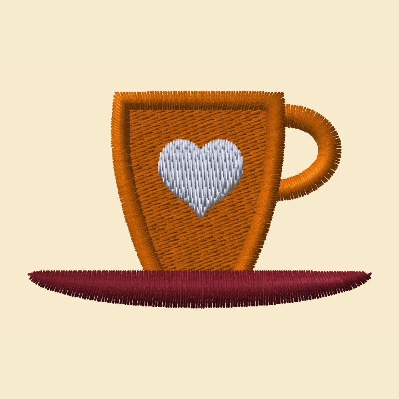Kaffeetasse bestickt