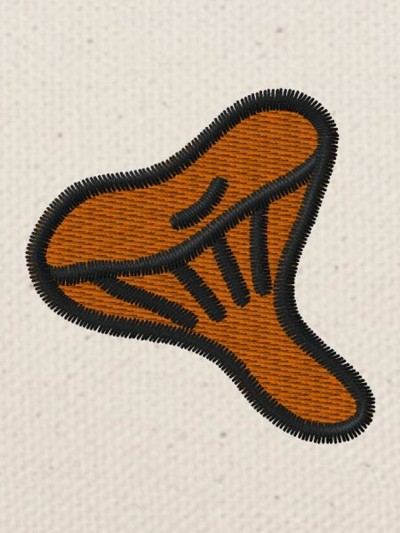 Austernpilz orange bestickt