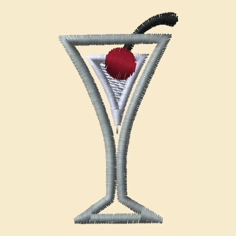 Cherry Martini bestickt