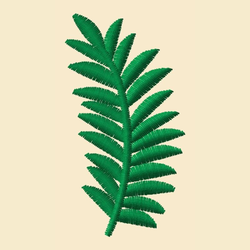 Feuille de palmier brodée