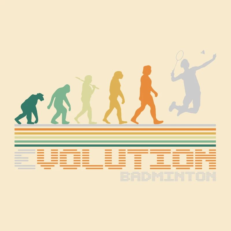 Badminton Shuttlecock Evolution Retro Funny