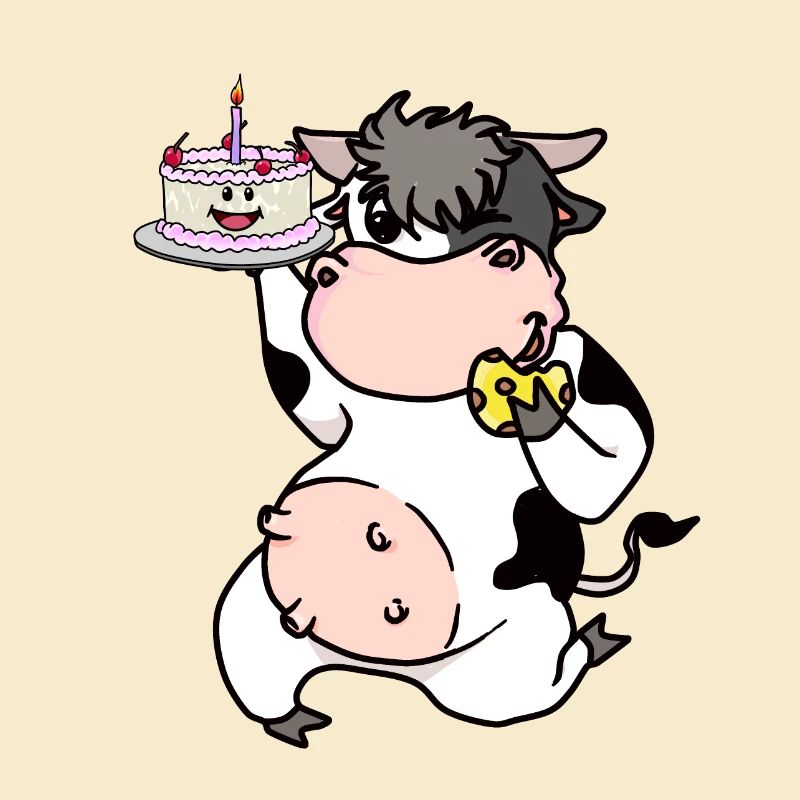 Cow Confectioner Baker Cake Snacking on cake Professions