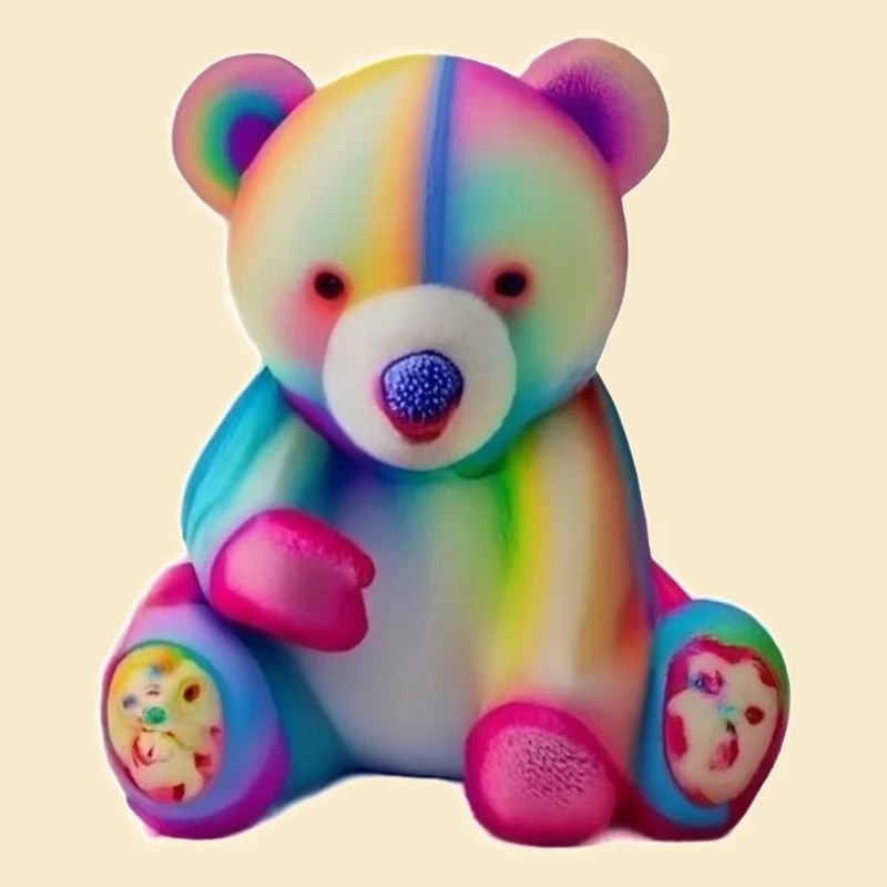 Multicolored teddy bear