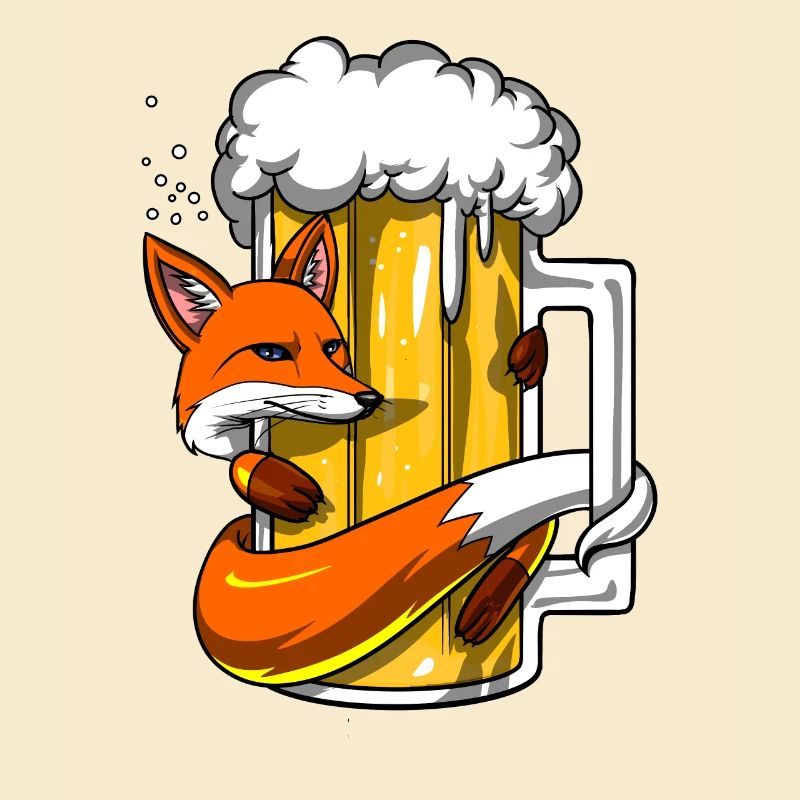 Funny Fox Beer Drinking Party