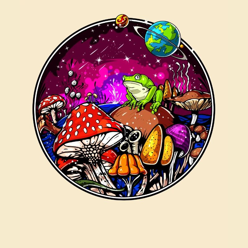 Psychedelic Magic Mushrooms Hallucinogenic Frog