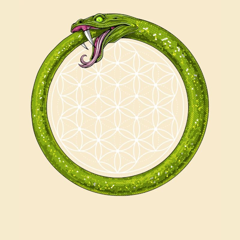 Fleur de vie Ouroboros Serpent
