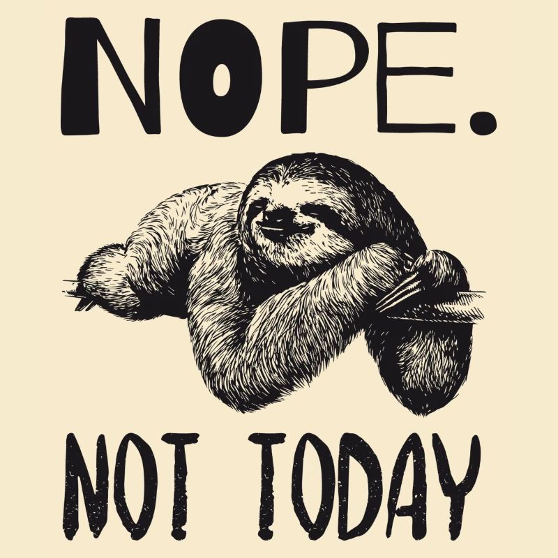 Not today Faultier Sloth Design