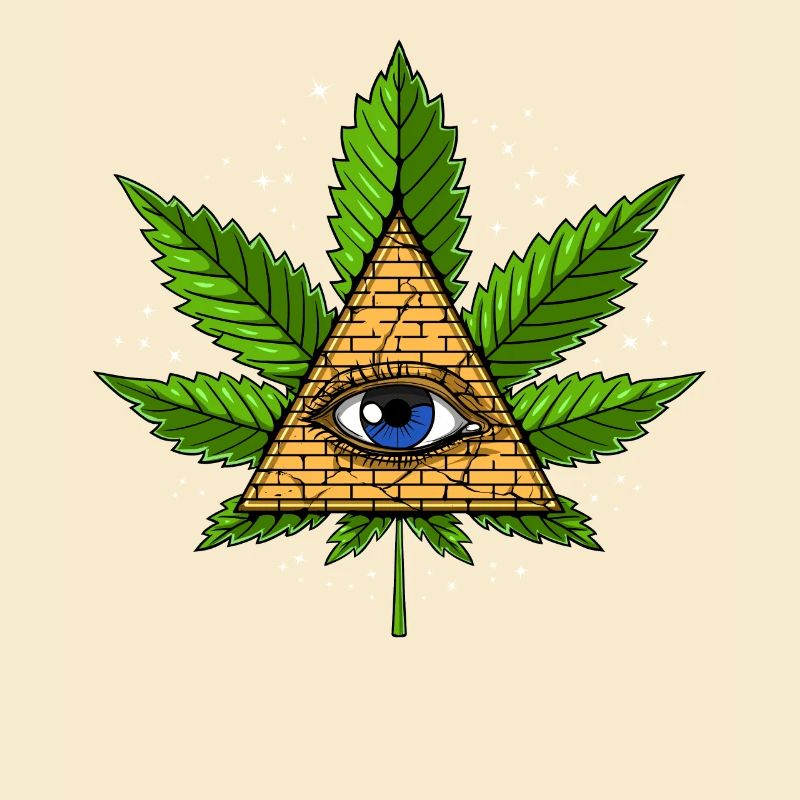 Unkraut Blatt Illuminati Pyramide