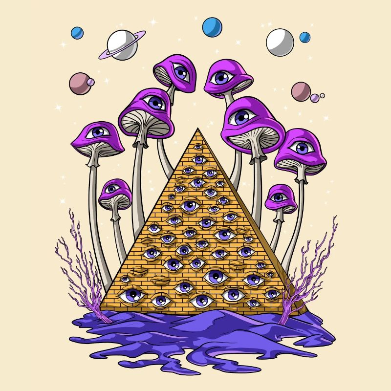 Psychedelic Egyptian Pyramid Psilocybin Mushrooms