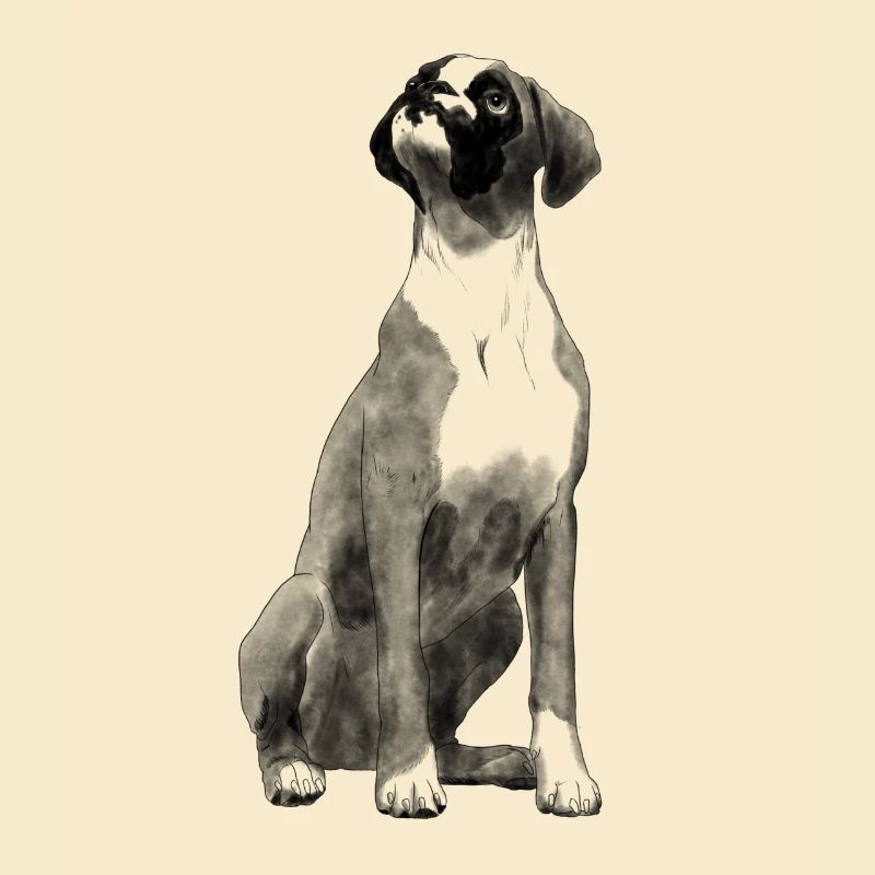 Sitzender Boxer Hund
