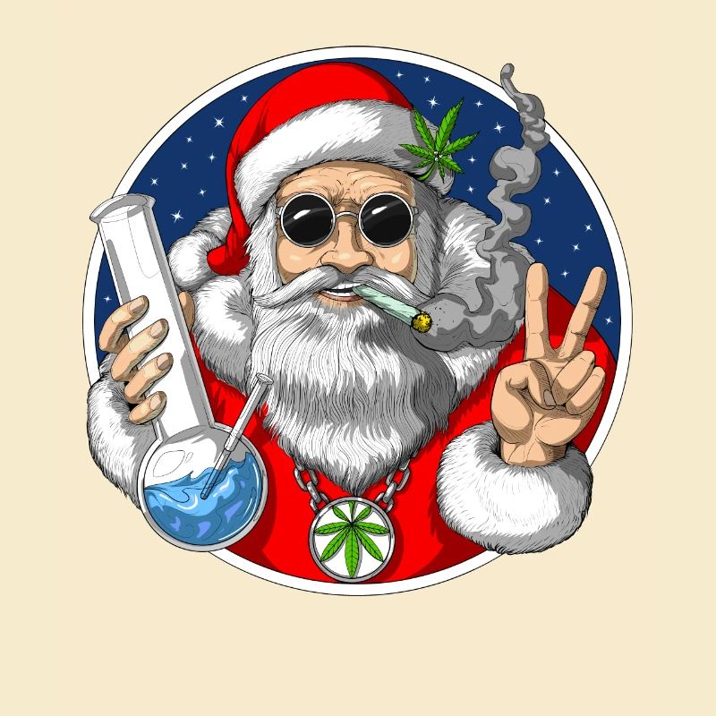 Weihnachtsmann Raucher Gras
