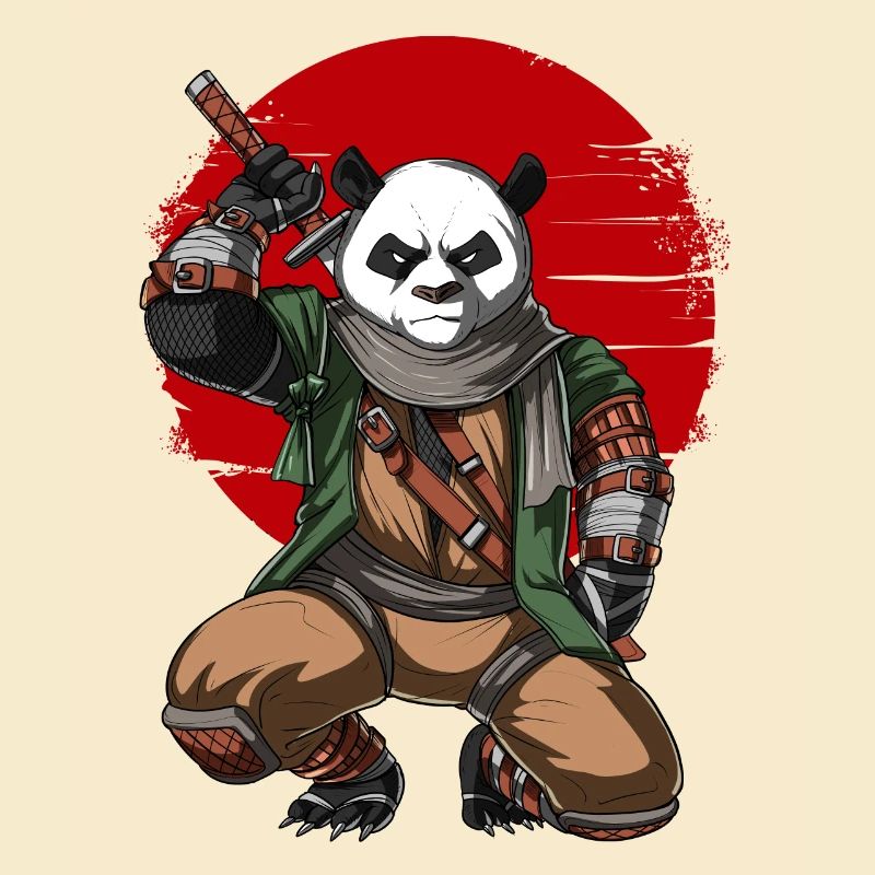 Panda Bear Ninja Samurai