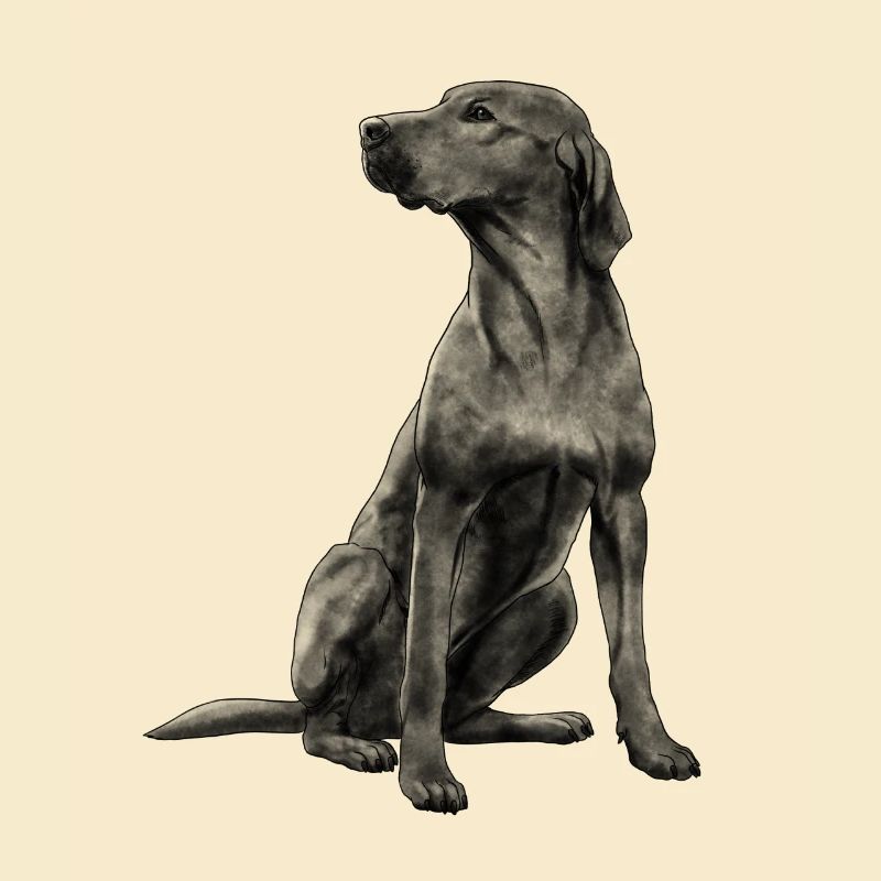Sitzender Rhodesian Ridgeback Hund