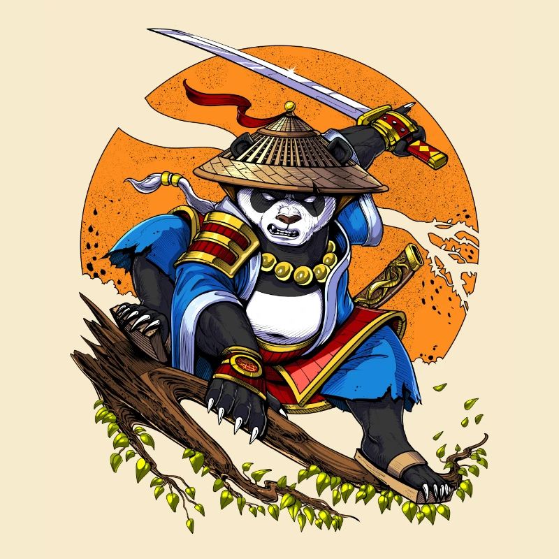 Panda Bär Samurai