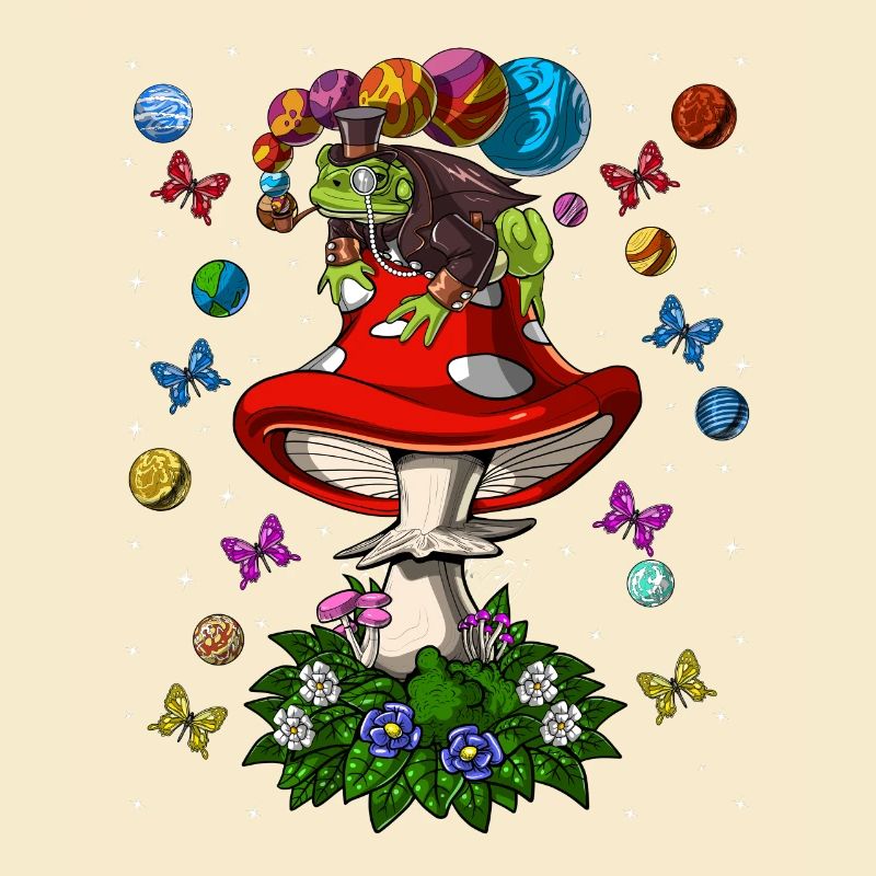 Psychedelic Mushroom Frog