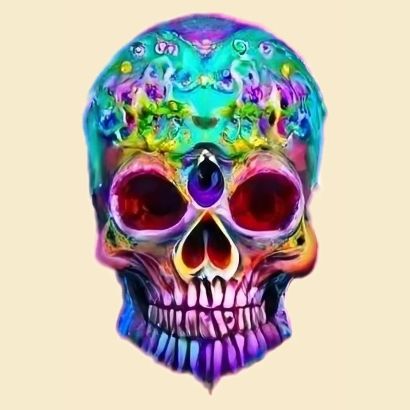 Multicolored stylized skull