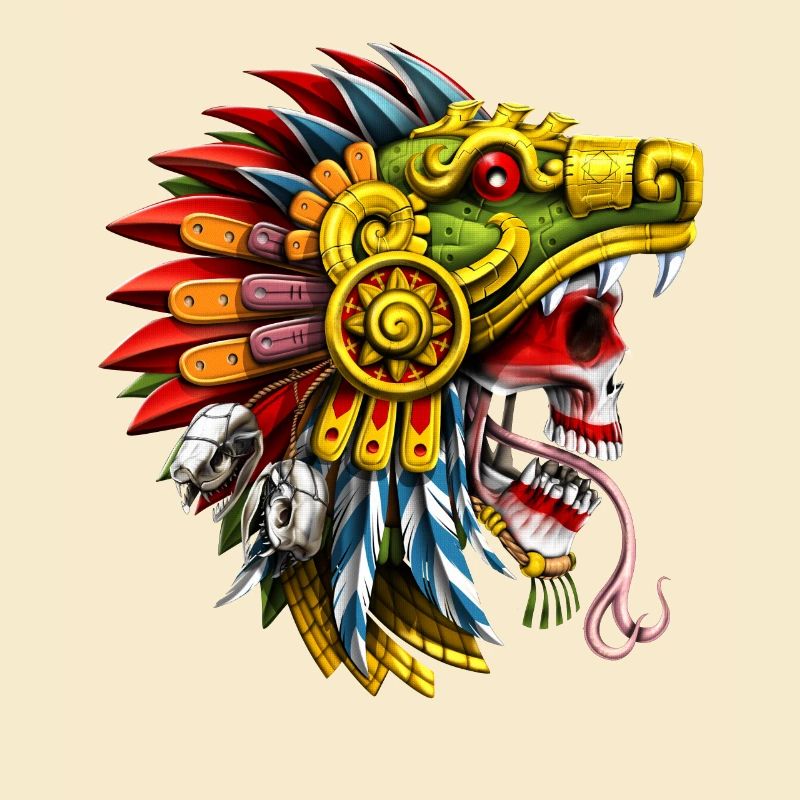 Aztec Serpent Skull Warrior