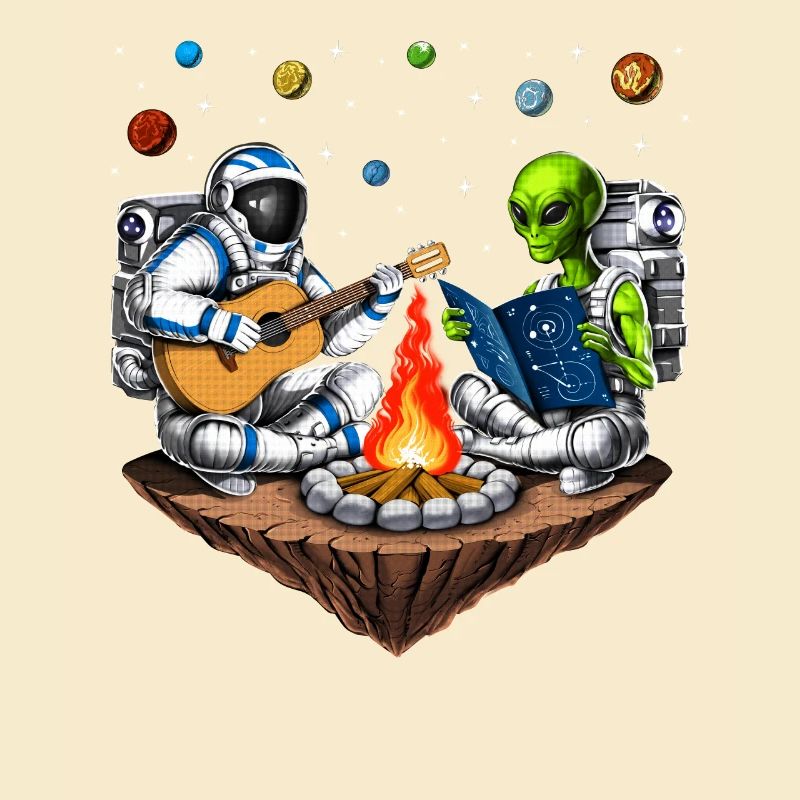 Space Astronaut Alien Camping