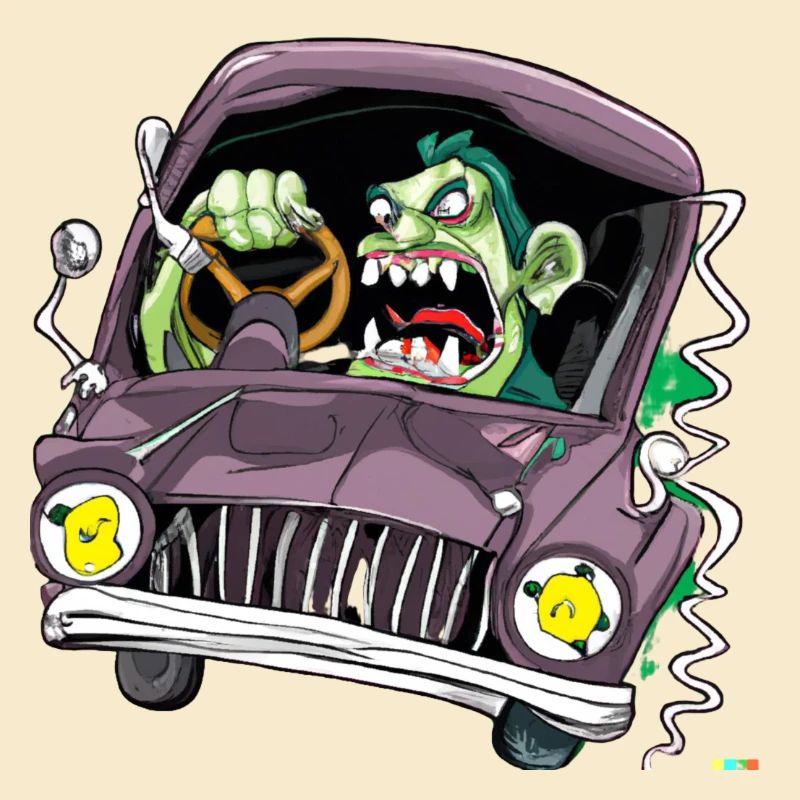 zombie drive a car