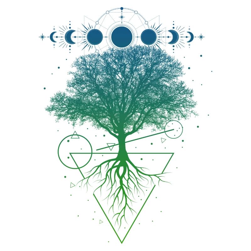 Baum Mondphasen