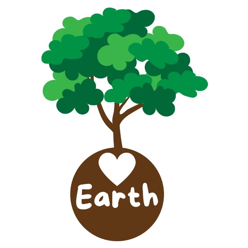 Tree on planet earth with a heart