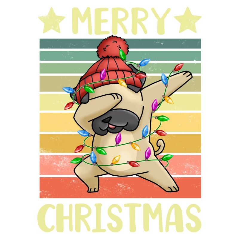 Frohe Weihnachten Hund Mops