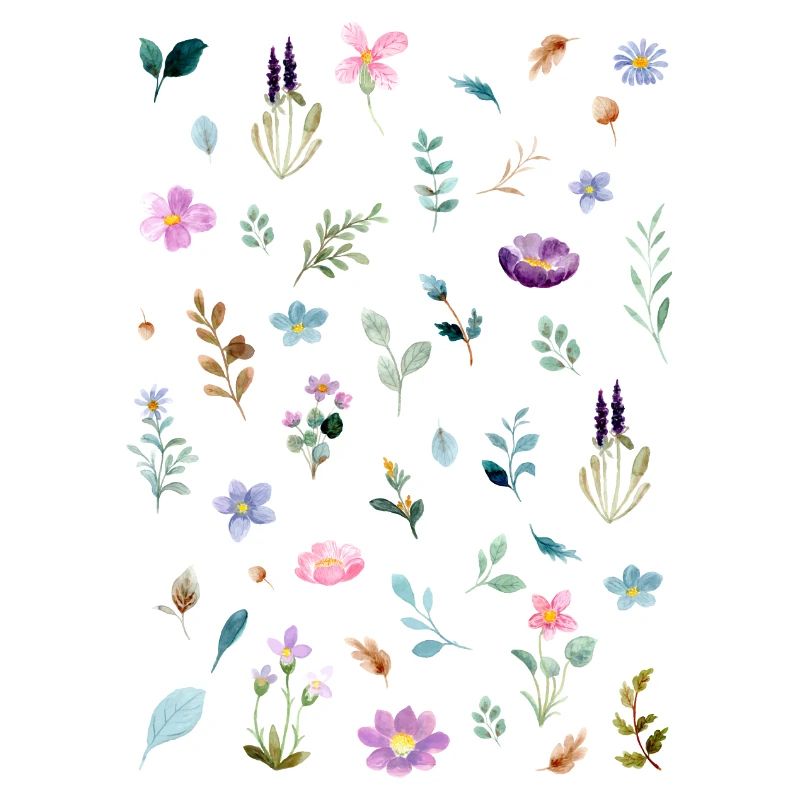Aquarell Blumen auf Schwarz