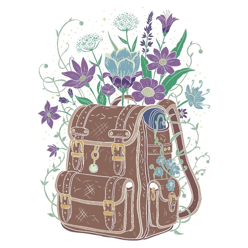 Sac à dos avec des fleurs