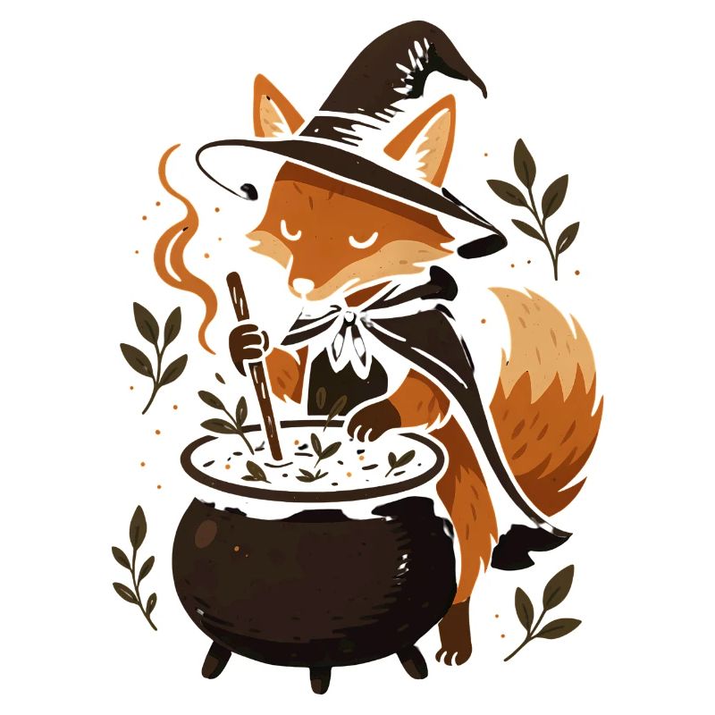 Magical Fox Witch Halloween Design