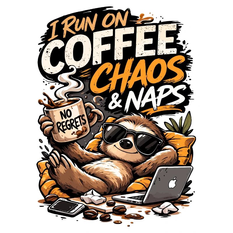 Coffee Chaos & Naps Sloth Tee