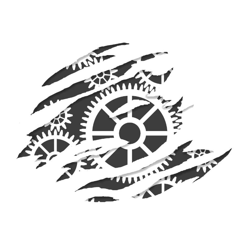 Gear behind torn effect - gift idea