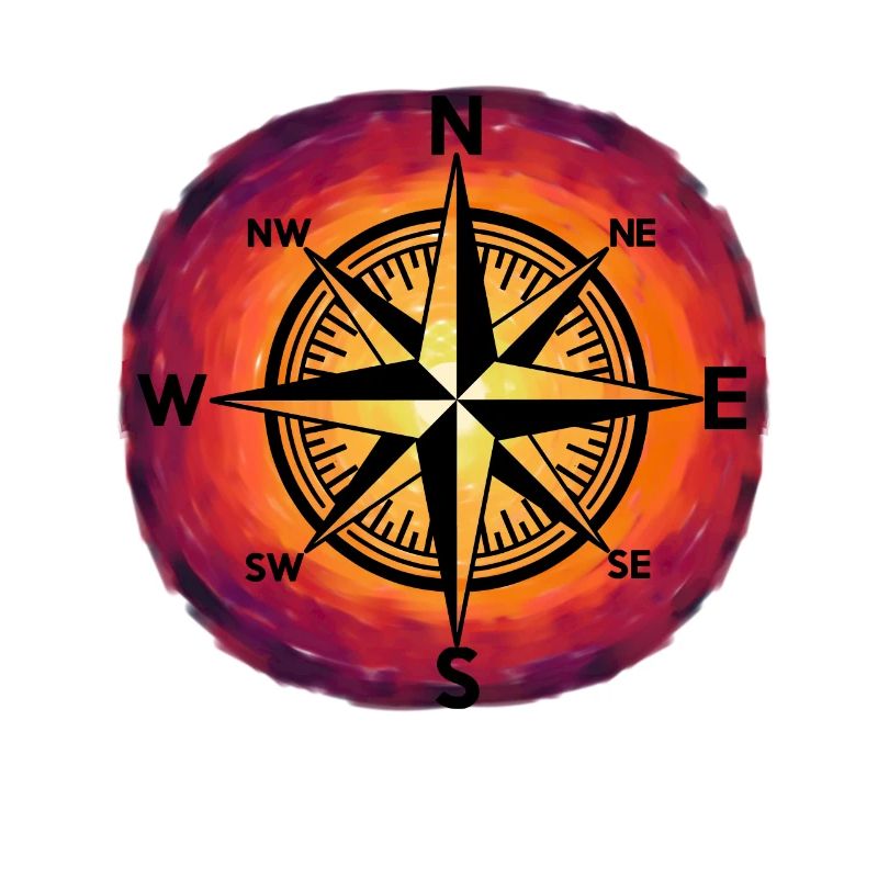 Sunset Windrose Compass Maritim Nautical