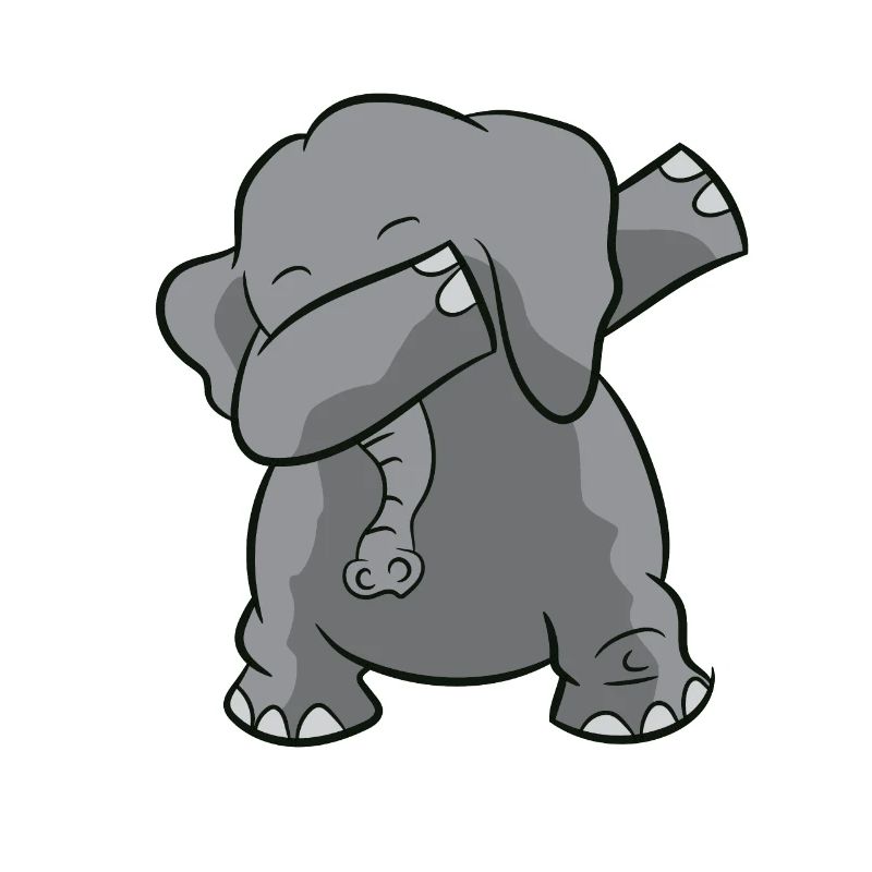 Lustiger Dabbender Elefant Dabbing Elefanten