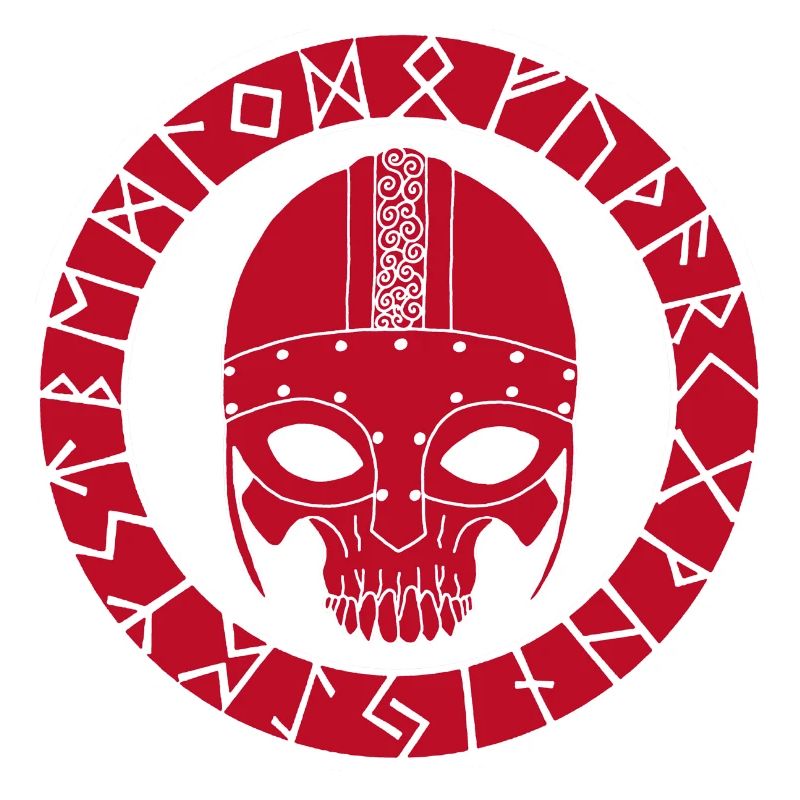 Rotes Wikinger-Todeskopf