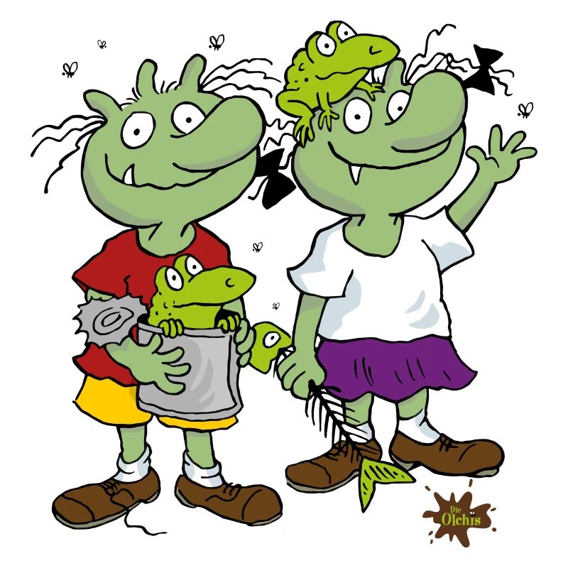 The Olchis Classic Olchi Children With Two Toads
