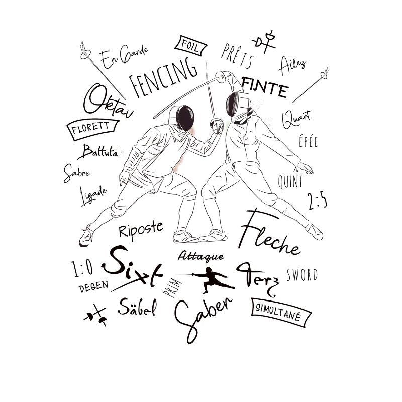 Fechten Begriffe Training Geschenk