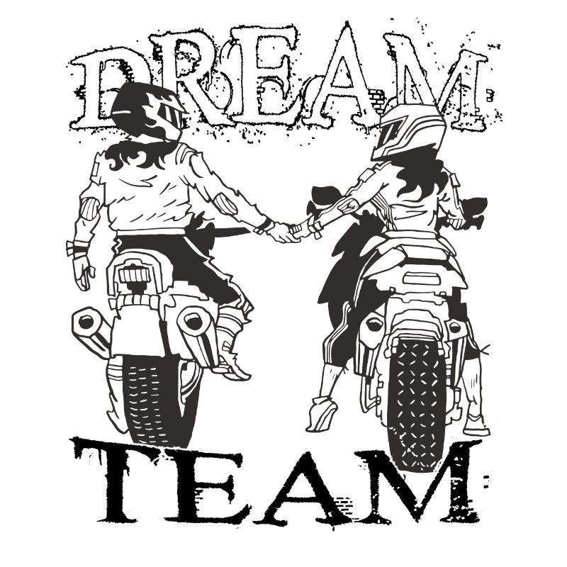 Wir sind ein Dream Team. Partner Tshirt Motorrad