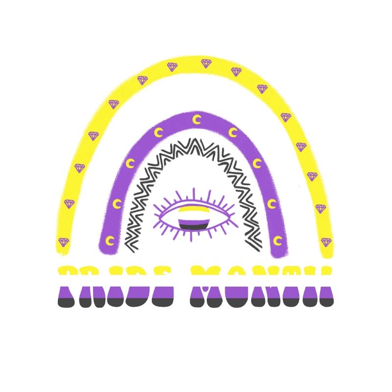 Boho Regenbogen Happy Pride Month Nonbinary