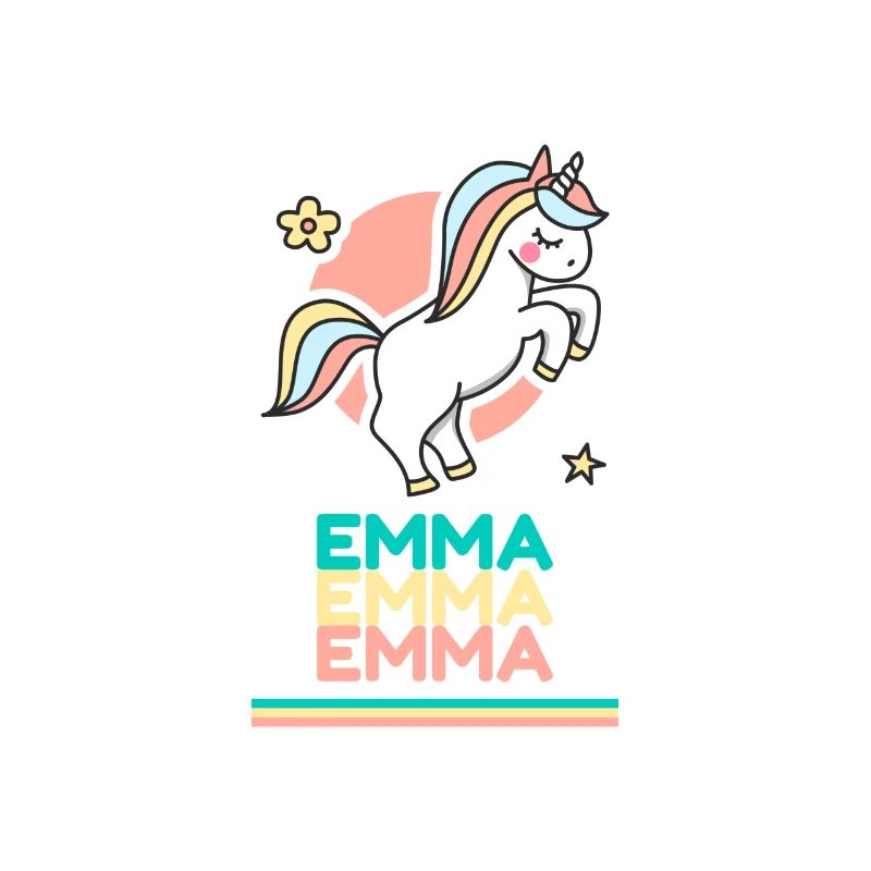 Emma Prénom Cadeau Douce Licorne