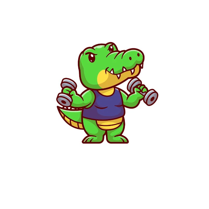 Training makes my day better, crocodile