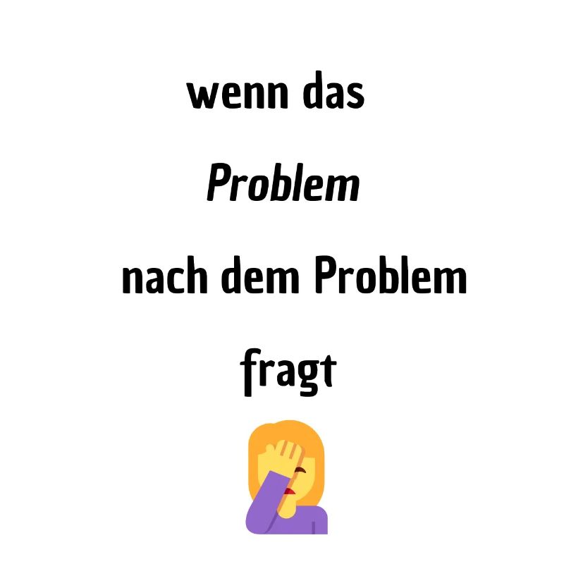 Wenn das Problem nach dem Problem Fragt