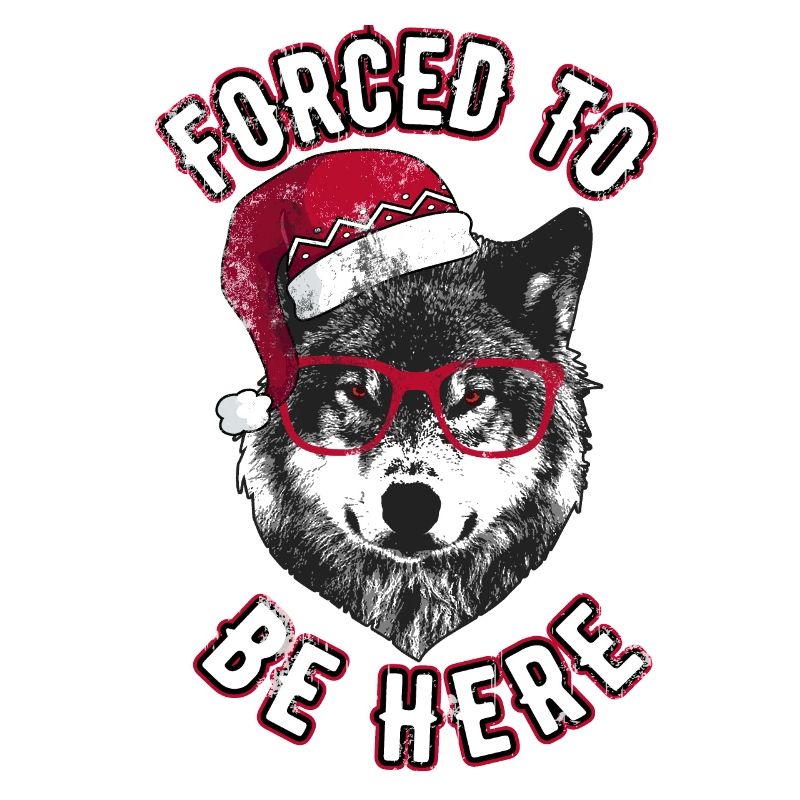 Forced to be here - Grumpy Christmas Wolf