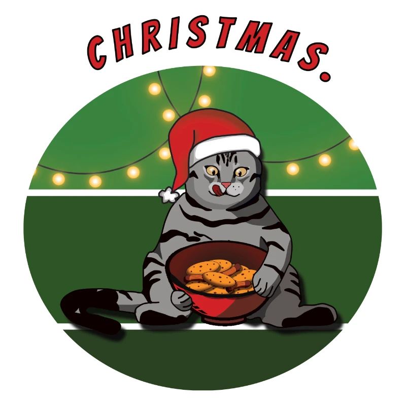Chat avec biscuits Noël Noël