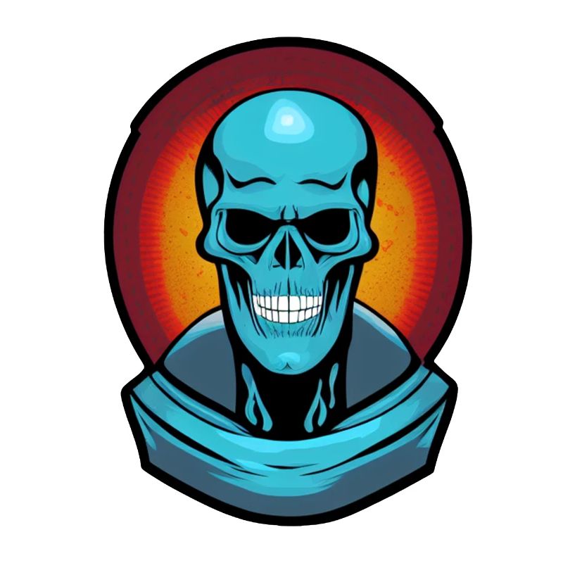 Blauer Monsterschädel